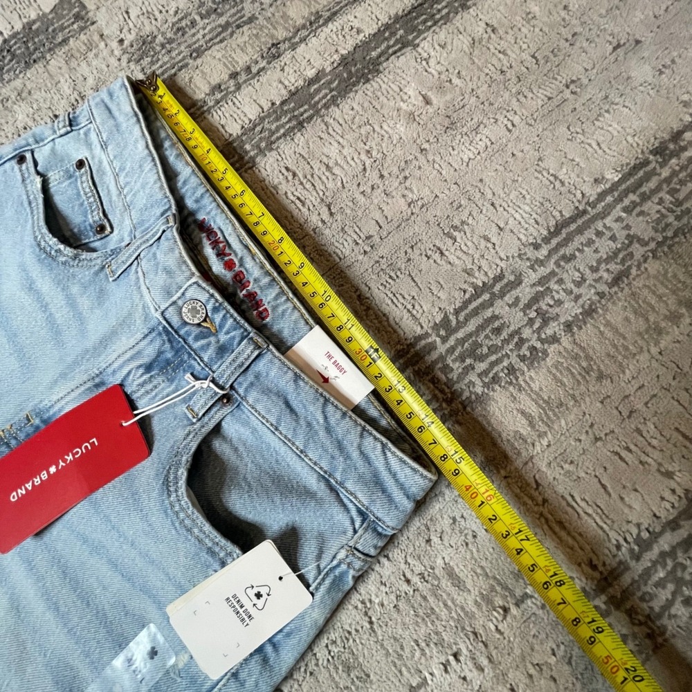 NEW Lucky Brand The Baggy Distressed Wide Leg Comfort Stretch Jeans Womens 4/27L - Picture 11 of 13